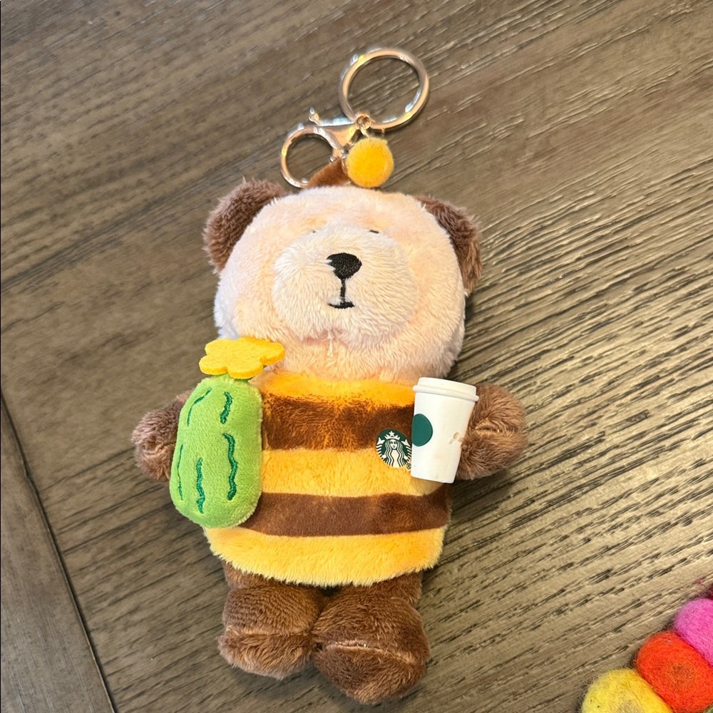 Limited edition Starbucks Plush honeybee bear bag charm